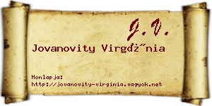 Jovanovity Virgínia névjegykártya
